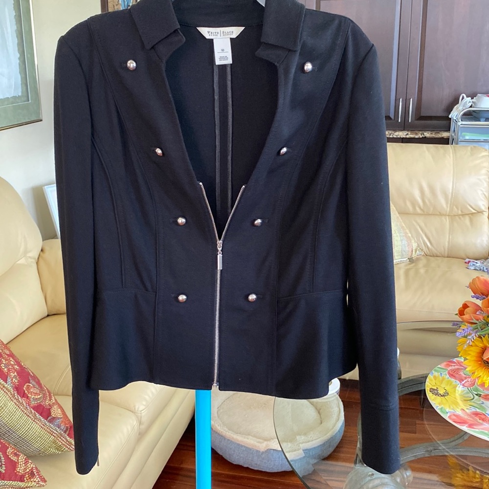 WHBM black short jacket with silver embellishment - Medium